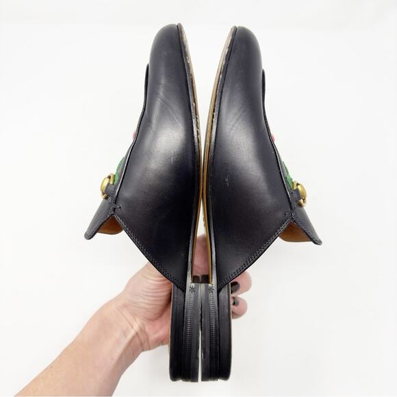 Gucci Princetown Flower Embroidered Loafers Mules 38.5 - Picture 6 of 10
